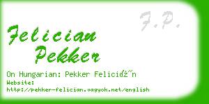 felician pekker business card